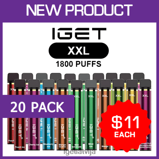 Iget Vape Price | iget xxl - 1800 pūtītes - 20 iepakojumi N4HNB478