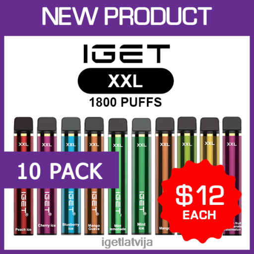 Iget Bar Online | iget xxl - 1800 puffs - 10 iepakojumi N4HNB479