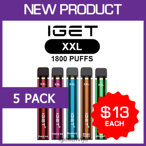 Iget Discount | iget xxl - 1800 puffs - 5 iepakojums N4HNB462