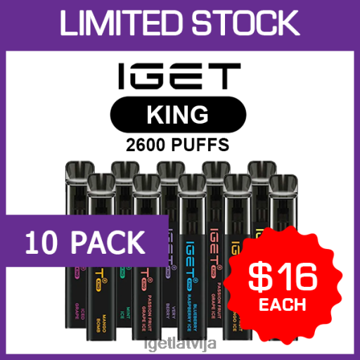 Iget Store | iget king - 2600 piepūšamie - 10 iepakojumi N4HNB504