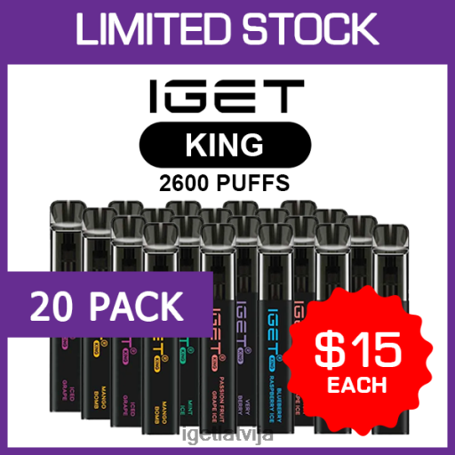 Iget Buy Online | iget king - 2600 piepūšamie - 20 iepakojumi N4HNB503
