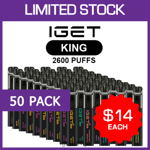 Iget Online | iget king - 2600 piepūšamie - 50 iepakojumi N4HNB502