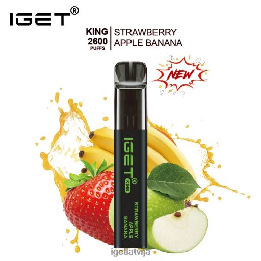 Iget Store | iget king - 2600 uzpūtienu N4HNB649 zemeņu ābolu banānu ledus