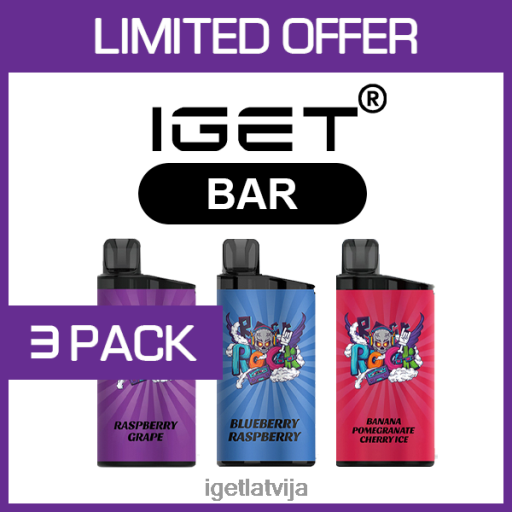 Iget Store | iget bārs - 3500 uzpūtienus - 3 iepakojumi N4HNB464