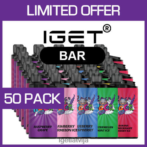 Iget Vape | iget bārs - 3500 uzpūtienus - 50 iepakojumi N4HNB482