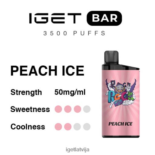 Iget Vape | iget bārs 3500 uzpūtienus N4HNB279 persiku ledus