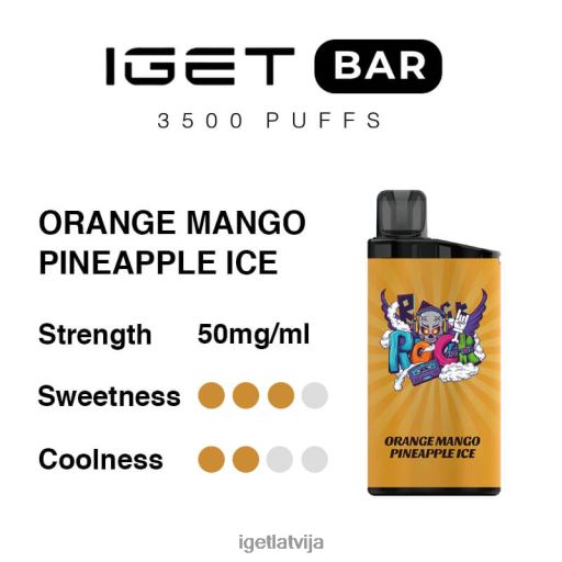 Iget Bar | iget bārs 3500 uzpūtienus N4HNB290 apelsīnu mango ananāsu ledus