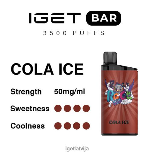 Iget Vape Price | iget bārs 3500 uzpūtienus N4HNB292 kolas ledus