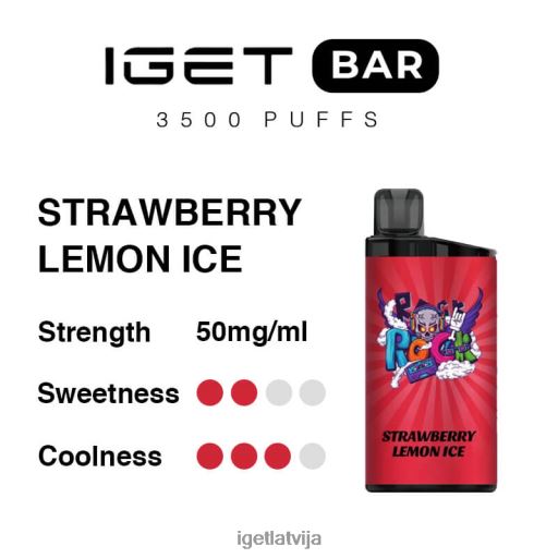 Iget Bar Online | iget bārs 3500 uzpūtienus N4HNB293 zemeņu citronu ledus