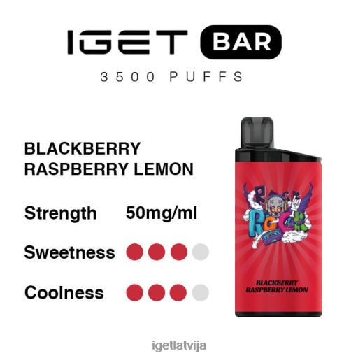 Iget Store | iget bārs 3500 uzpūtienus N4HNB296 kazenes aveņu citrons