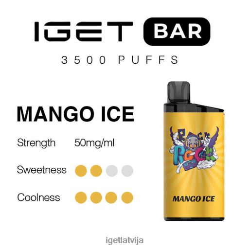 Iget Vape | iget bārs 3500 uzpūtienus N4HNB299 mango ledus
