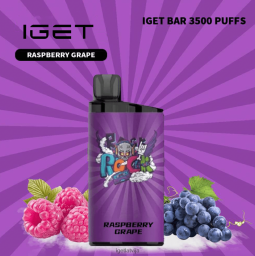 Discount Iget Vapes | iget bārs - 3500 uzpūtienus N4HNB549 aveņu vīnogas