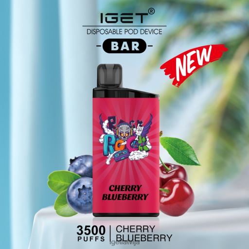 Iget Vape | iget bārs - 3500 uzpūtienus N4HNB560 ķiršu mellenes