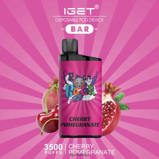 Iget Vape Flavours | iget bārs - 3500 uzpūtienus N4HNB578 ķiršu granātābols