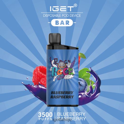 Iget Vape | iget bārs - 3500 uzpūtienus N4HNB618 melleņu aveņu ledus