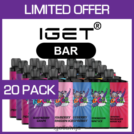 Iget Bar | iget batoniņš - 3500 uzpūtienus - 20 iepakojumi N4HNB483