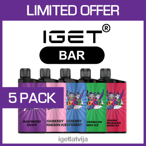 Iget Discount | iget batoniņš - 3500 uzpūtienus - 5 iepakojumi N4HNB468