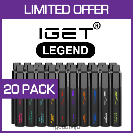 Iget Vape Price | iget legend - 4000 uzpūtienu - 20 iepakojumi N4HNB532