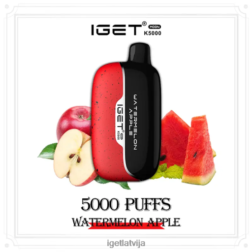 Iget Store | iget moon 5000 puffs N4HNB216 arbūzu ābols