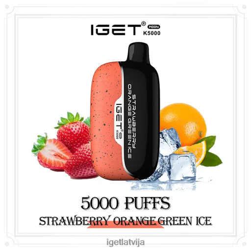 Iget Vape Price | iget moon 5000 puffs N4HNB222 zemeņu apelsīnu zaļais ledus