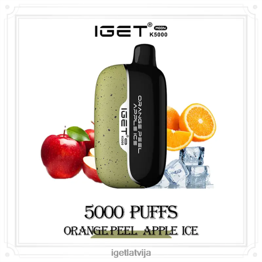 Iget Buy Online | iget moon 5000 puffs N4HNB225 apelsīnu mizu ābolu ledus