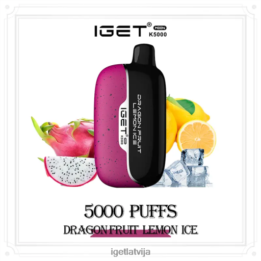 Iget Bar | iget moon 5000 puffs N4HNB230 pūķa augļu citronu ledus