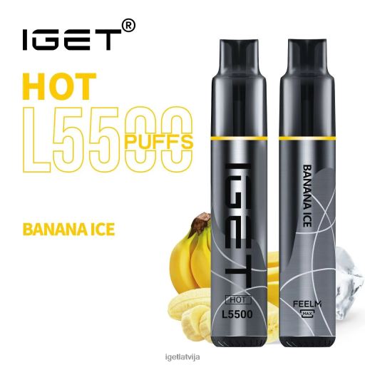 Iget Vape | uzkarst - 5500 uzpūtienu N4HNB467 banānu ledus