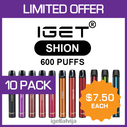 Iget Vape | iget shion - 600 pūtītes - 10 iepakojumi N4HNB507