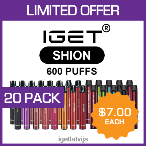 Discount Iget Vapes | iget shion - 600 uzpūtījumi - 20 iepakojumi N4HNB506
