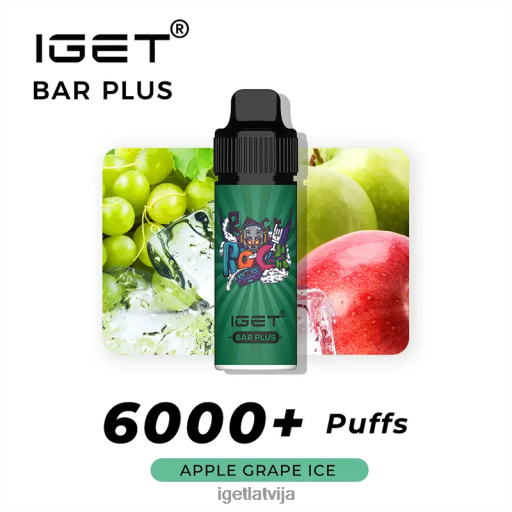 Iget Buy Online | iget bārs plus 6000 uzpūtienu N4HNB235 ābolu vīnogu ledus
