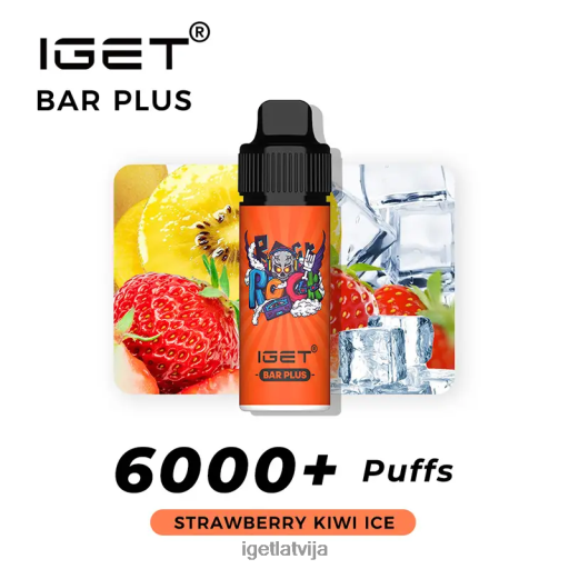 Iget Vape Flavours | iget bārs plus 6000 uzpūtienu N4HNB241 zemeņu kivi ledus