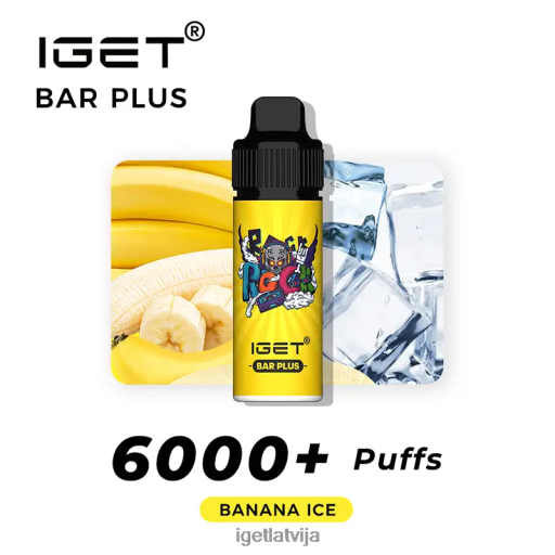 Iget Online | iget bārs plus 6000 uzpūtienu N4HNB244 banānu ledus