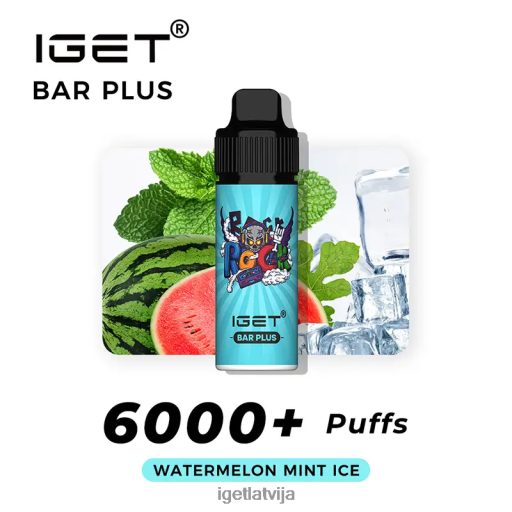 Discount Iget Vapes | iget bārs plus 6000 uzpūtienu N4HNB248 arbūzu piparmētru ledus