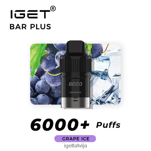 Discount Iget Vapes | iget bārs plus pod 6000 uzpūtienu N4HNB258 vīnogu ledus