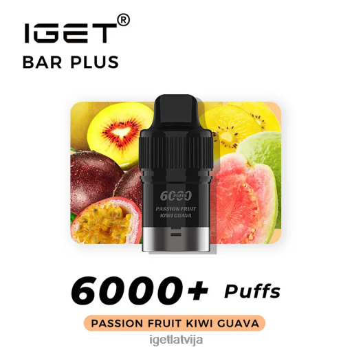 Iget Vape Price | iget bārs plus pod 6000 uzpūtienu N4HNB262 pasifloras auglis kivi gvajava