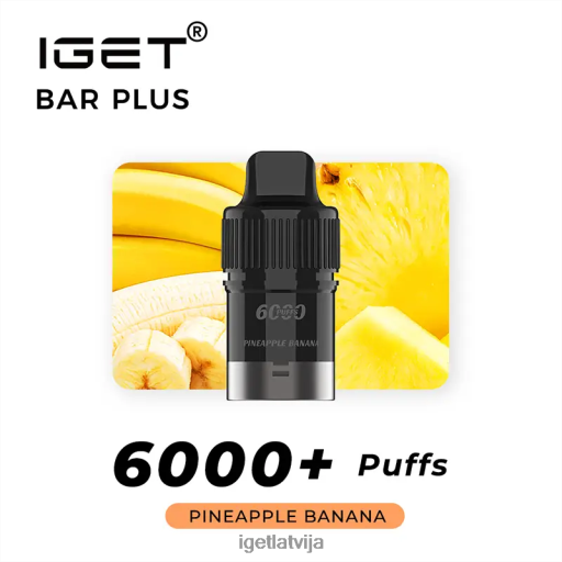Discount Iget Vapes | iget bārs plus pod 6000 uzpūtienu N4HNB268 ananāsu banāns