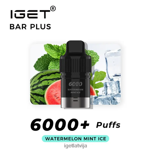 Iget Vape | iget bārs plus pod 6000 uzpūtienu N4HNB269 arbūzu piparmētru ledus