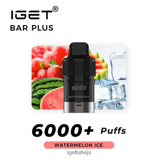 Iget Vape Price | iget bārs plus pod 6000 uzpūtienu N4HNB272 arbūzu ledus