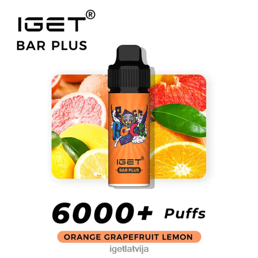 Discount Iget Vapes | iget bar plus - 6000 uzpūtienu N4HNB562 apelsīnu citronu