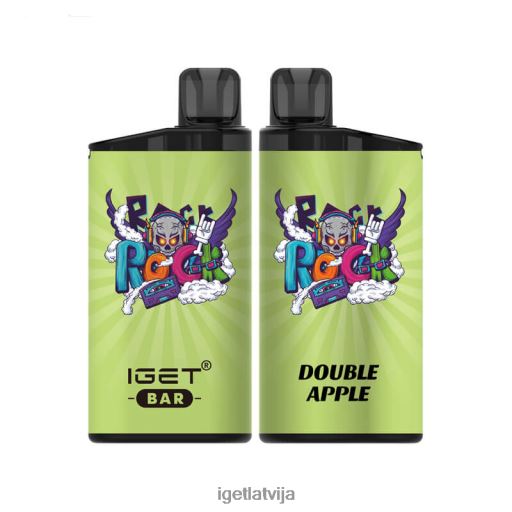 Iget Vape | bez nikotīna iget bārs 3500 uzpūtienus N4HNB392 dubultais ābols