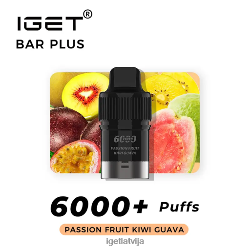 Iget Bar Online | iget bārs bez nikotīna un 6000 uzpūtienu N4HNB383 pasifloras auglis kivi gvajava