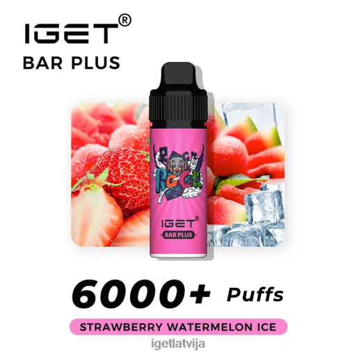 Iget Vape | iget bārs bez nikotīna un vape komplekts N4HNB369 zemeņu arbūzu ledus